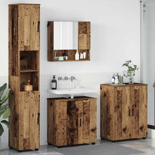 VidaXL Set namje&amp;scaron;taja za kupaonicu 4 pcs Staro drvo 61 x 35 x 64 cm Slike