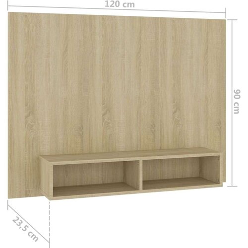 vidaXL Zidni TV ormarić boja hrasta sonome 120 x 23,5 x 90 cm iverica Cijene