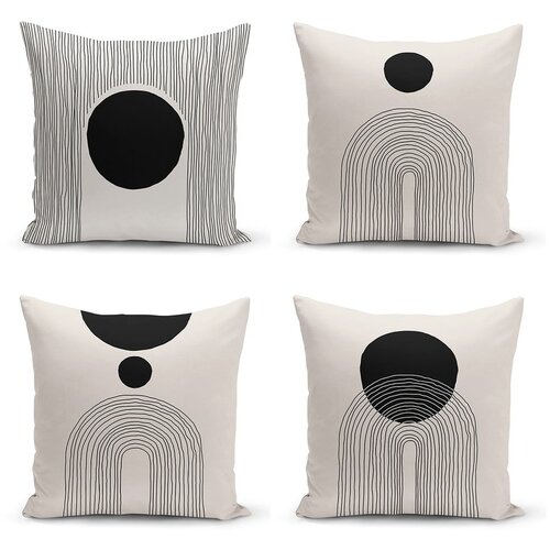 Minimalist Cushion Covers crno-bež jastučnice u setu 4 43x43 cm - minimalist cushion covers Cijene