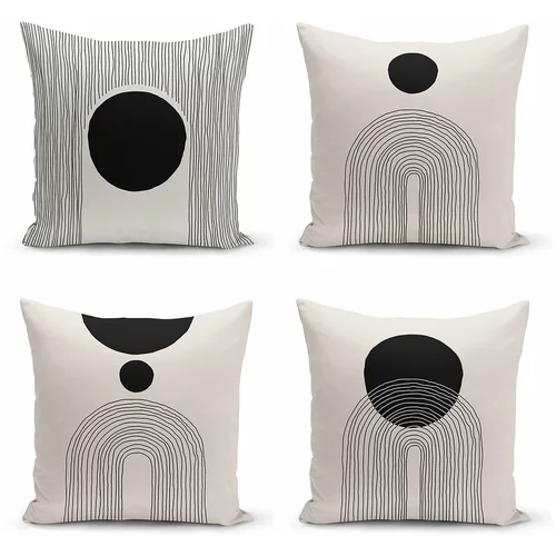 Minimalist Cushion Covers crno-bež jastučnice u setu 4 43x43 cm - minimalist cushion covers