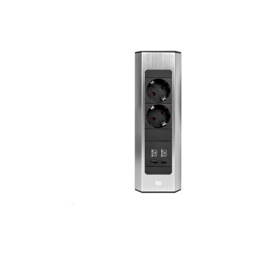 Boschmann casia 2 2x utičnica 1x usb punjač a/c (932.002) izgled nerđajućeg čelika, kratki 932.002 Slike