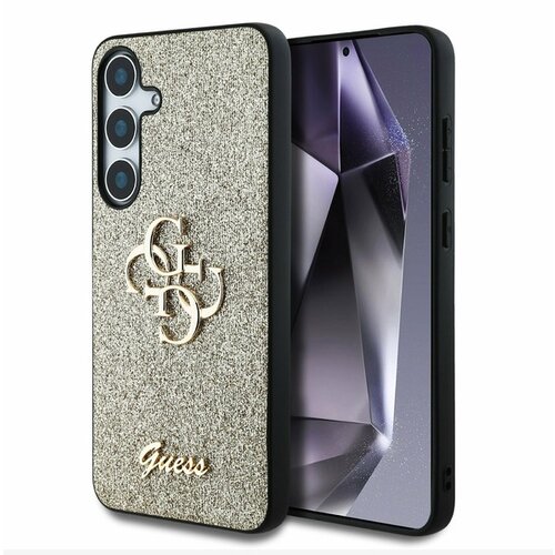 Guess PU Fixed Glitter 4G Metal Logo Zadn&iacute; Kryt pro Samsung Galaxy S25+ Gold Ovitek za telefon Vijolična Cene