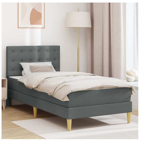 vidaXL Okvir kreveta s madracem Tamnosiva 90 x 190 cm Tkanina - Tamno siva 90 x 190 cm Cijene