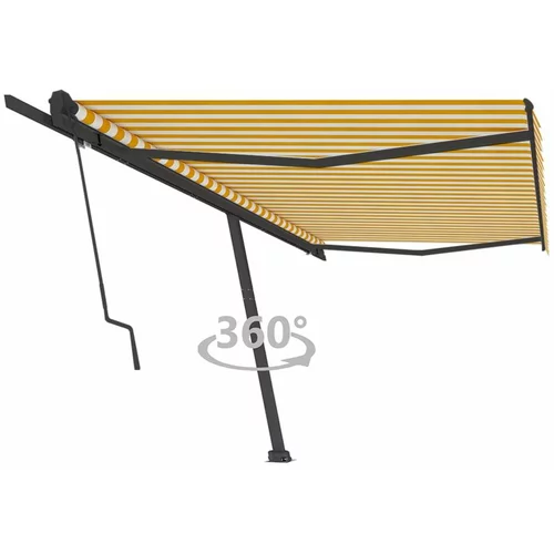  Prostostoječa avtomatska tenda 500x350 cm rumena/bela, (20728870)