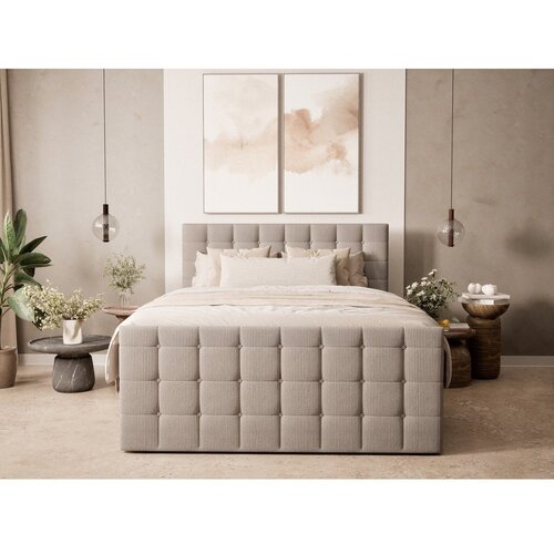 Maison de R&amp;ecirc;ve Bež boxspring postelja s prostorom za shranjevanje 160x200 cm Tasca &amp;ndash; Slike