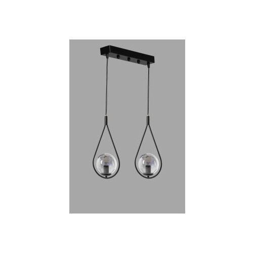 Opviq Damla 2 Li Sıralı Füme Camlı Siyah Sarkıt Black Chandelier Cene