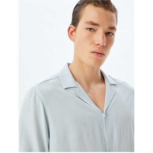 Koton Classic Shirt Long Sleeve Turn-down Collar Viscose Linen Blend Cene