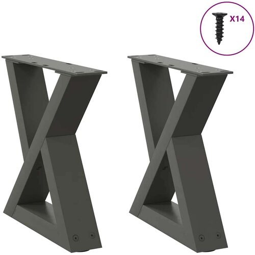 Noge za stolić 2 kom antracit 40x(30-31 3) cm čelik Cijene