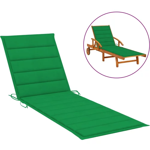 vidaXL jastuk za ležaljku za sunčanje zeleni 200x70x3 cm od tkanine