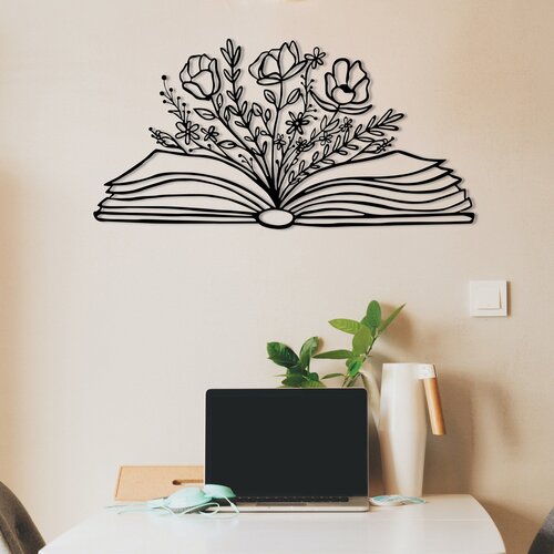 Flower black decorative metal wall accessory Slike