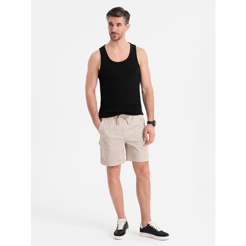 Ombre Men&amp;#039;s loose-fit shorts with cargo pockets - cream Slike