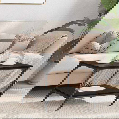 VidaXL Kava Stol Crni hrast 55 x 55 x 40 cm Konstruirano drvo Slike