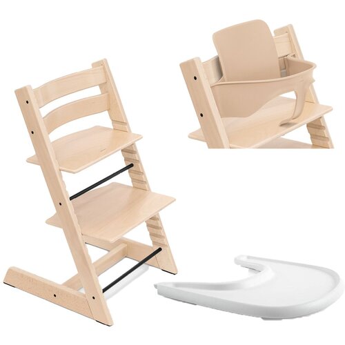 Stokke stol za hranjenje Tripp Trapp set 3v1 natur/white 685300- pladenj Cene