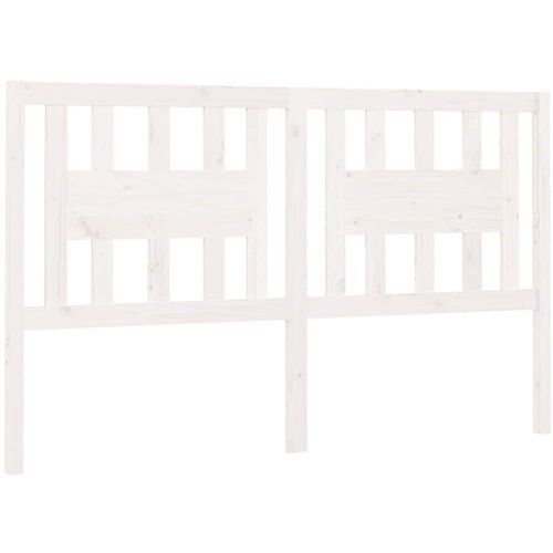  Uzglavlje bijelo 146 x 4 x 100 cm od masivne borovine Slike