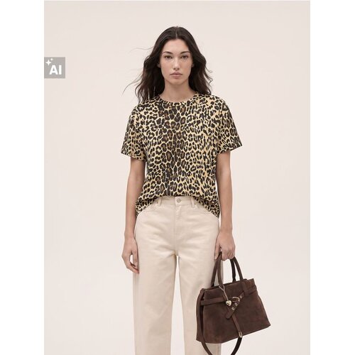 Sinsay Pamučna majica s leopard uzorkom Cijene