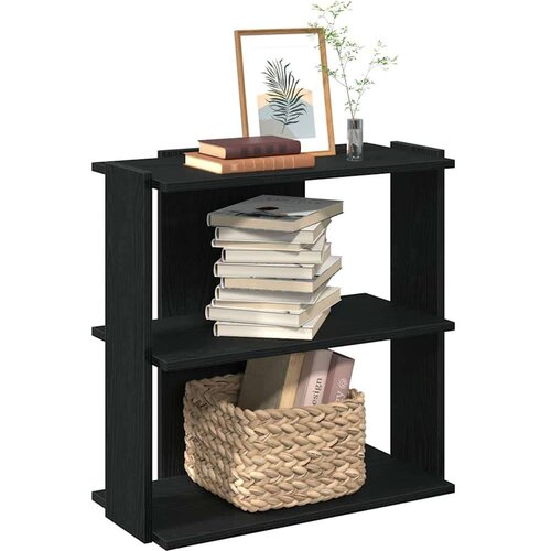  Regal za knjige s 3 razine crni 60x30x60 cm konstruirano drvo Cijene