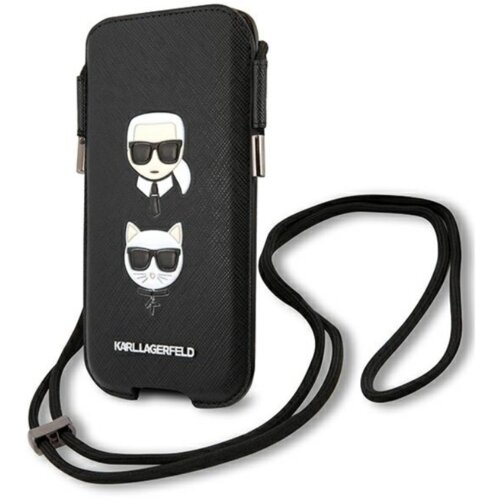  ORIGINAL KARL LAGERFELD TORBICA SAFFIANO IKONIK KARL&CHOUPETTE HEAD KLHCP12MOPHKCK 6,1 INČA CRNA Cijene