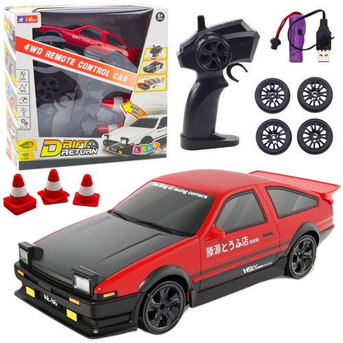  Auto na daljinsko upravljanje Drift Sports sa zamjenivim kotačima RC 4WD1 - crveni Slike