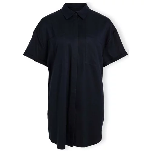 Vila Topi & Bluze Harlow 2/4 Oversize Shirt - Sky Captain Modra