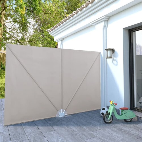 vidaXL Zložljivo stransko platno za teraso krem 300x200 cm Cene