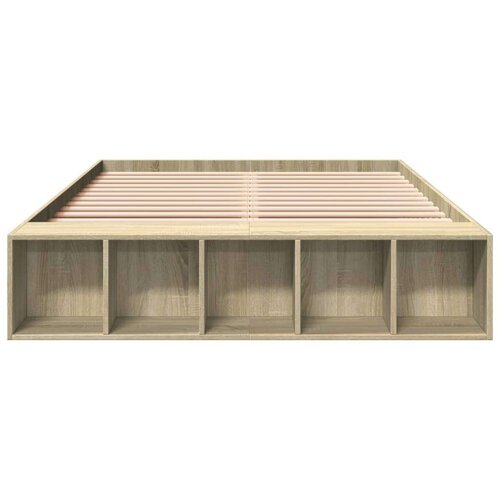 VidaXL Okvir za krevet boja hrasta 120x190 cm od konstruiranog drva Slike