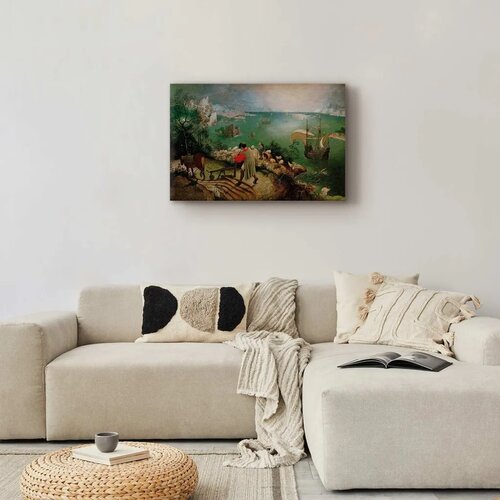  Slika - Pieter Bruegel the Elder &amp;ndash; Landscape with the Fall of Icarus 90x60 Akustična Slike