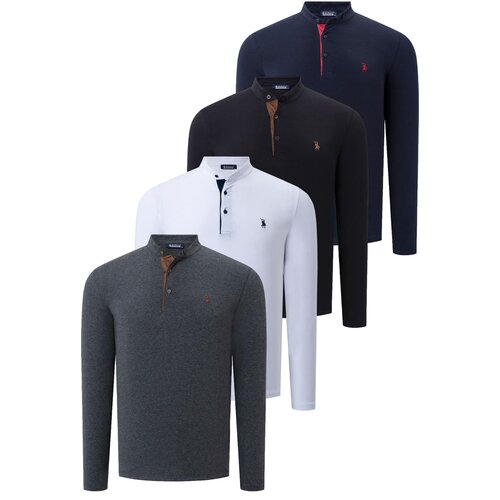 Dewberry QUAD SET V4009 MENS SWEATSHIRT-BLACK-ANTHRACITE-LACQUER-WHITE Slike