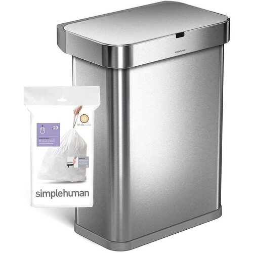 Simplehuman S trakom za zatezanje vreće za smeće 60 kom 65 l Q &amp;ndash; Slike