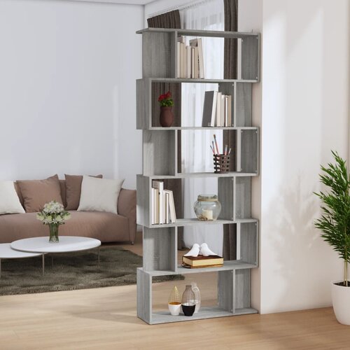 The Living Store Knjižna omara/pregrada siva sonoma 80x24x192 cm inženirski les - Knjižna Omara, (21437014) Cene