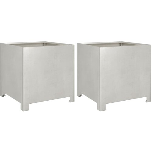 VidaXL Vrtno korito 2 kosa 40x40x40 cm nerjavno jeklo, (21366402) Slike
