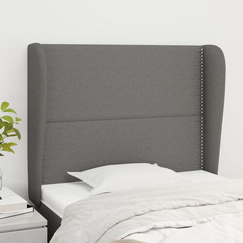vidaXL Vzglavje z ušesi temno siv 93x23x118/128 cm blago Cene