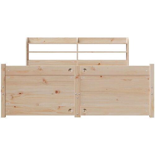 Okvir za krevet s uzglavljem 135 x 190 cm od masivne borovine Slike