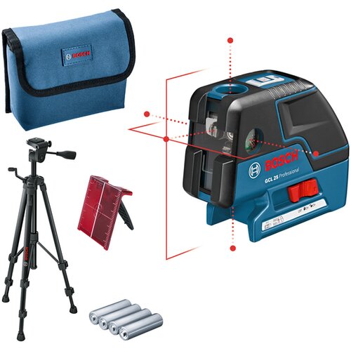 Bosch Točkast laser Samonivelirajući Professional GCL 25 + BS 150 P Kalibriran po: Tvornički standard (vlastiti) Slike