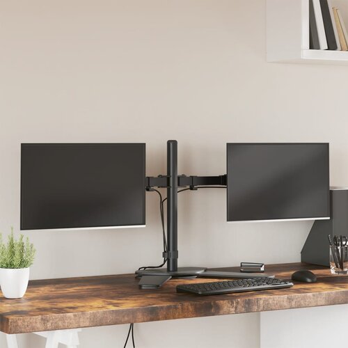  Dvostruki nosač za monitor crni čelični VESA 75/100 mm Cijene