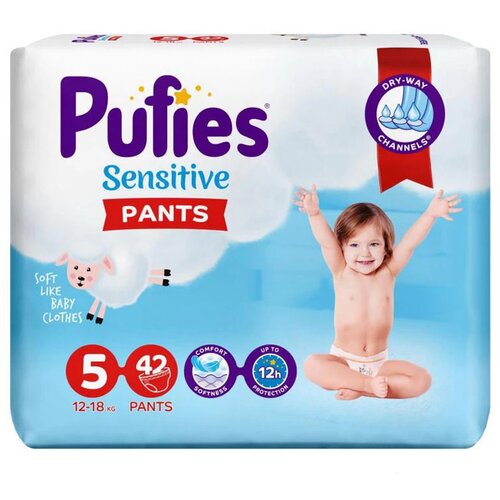 Pufies pelene Pants Sensitive Junior 5, 42 kom Slike