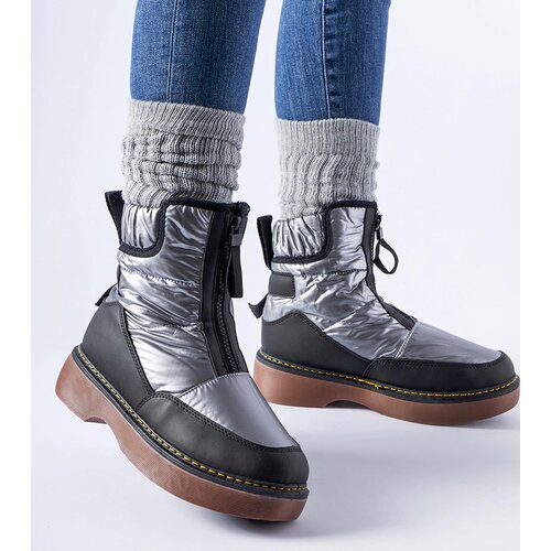 Gemre Gray insulated snow boots with a zipper Callisto Cene