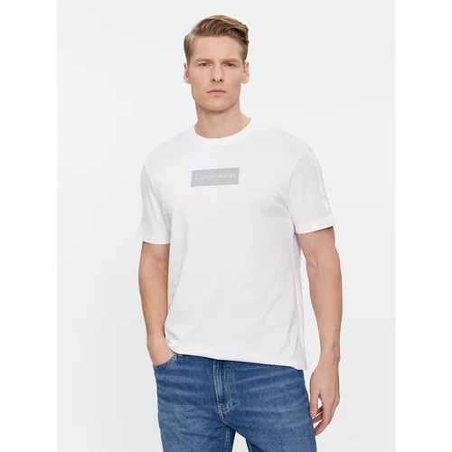 Calvin Klein Majica Raised Rubber Logo T-Shirt K10K112403 Bela Regular Fit
