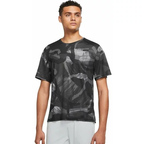 Nike NK DF MILER TOP SS CAMO Muška majica za trčanje, tamno siva, veličina