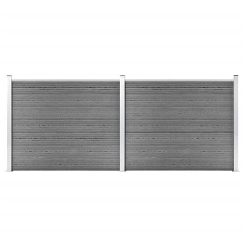 vidaXL komplet ograjnih panelov wpc 353x146 cm siv Cene