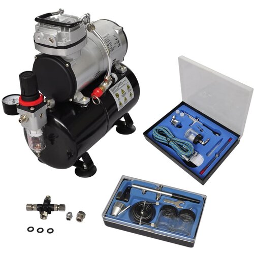vidaXL Airbrush kompresor komplet z 2 pištolama Cene