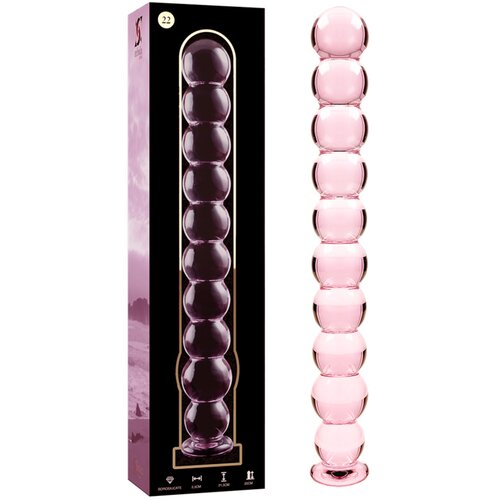 Ibiza Nebula Model 22 Dildo Borosilicate Glass 21.5x2.5cm Pink Slike