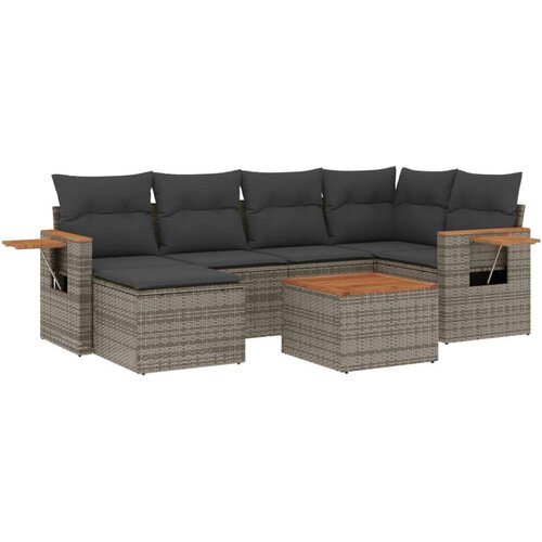 vidaXL 7-dijelni set vrtnih sofa sivi od poliratana Cijene