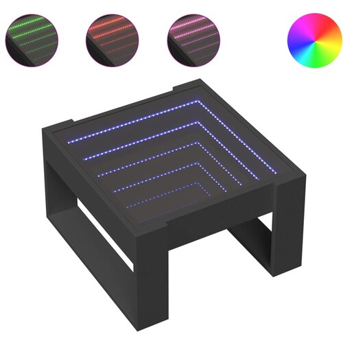 Maison Chic Klubska mizica - kavna mizica - Nizka mizica z neskončnimi LED črna 50x53x30 cm, (21752113) Slike