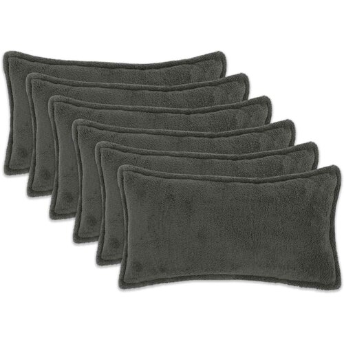  Presvlaka za jastuk 6 pcs HOUTEN Tamnosiva 40 x 70 cm Boucl&amp;eacute; Slike