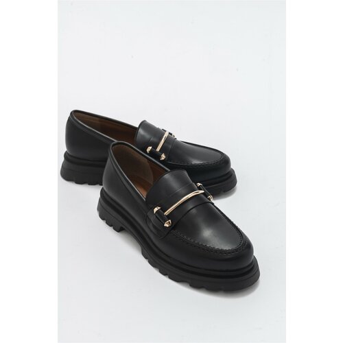 LuviShoes Dual Black Skin Women's Oxford Shoes Slike