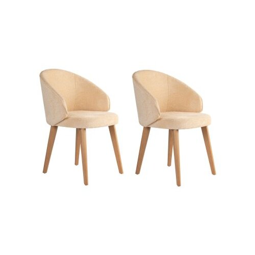 Hanah home stolica bentley - beige, light oak beigelight oak chair set (2 pieces) Cene