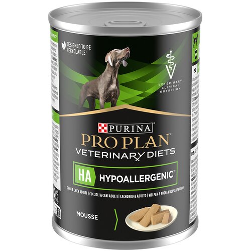 Purina Pro Plan Veterinary Diets Canine Mousse Hypoallergenic - 3 x 400 g Slike