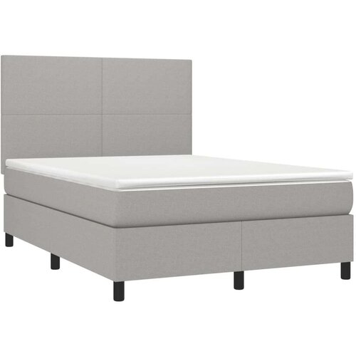  Box spring s madracem svjetlosivi 140x200 cm od tkanine Slike