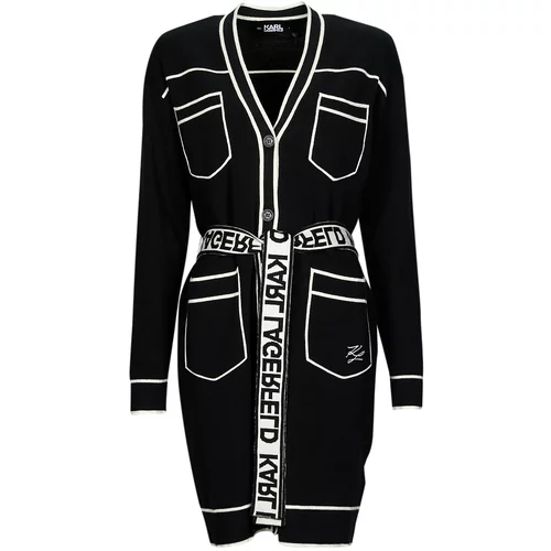 Karl Lagerfeld BELTED CARDIGAN Crna