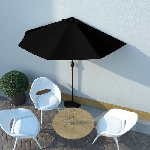 VidaXL Balkonski senčnik z aluminijastim drogom 270x135x245 cm črn Slike